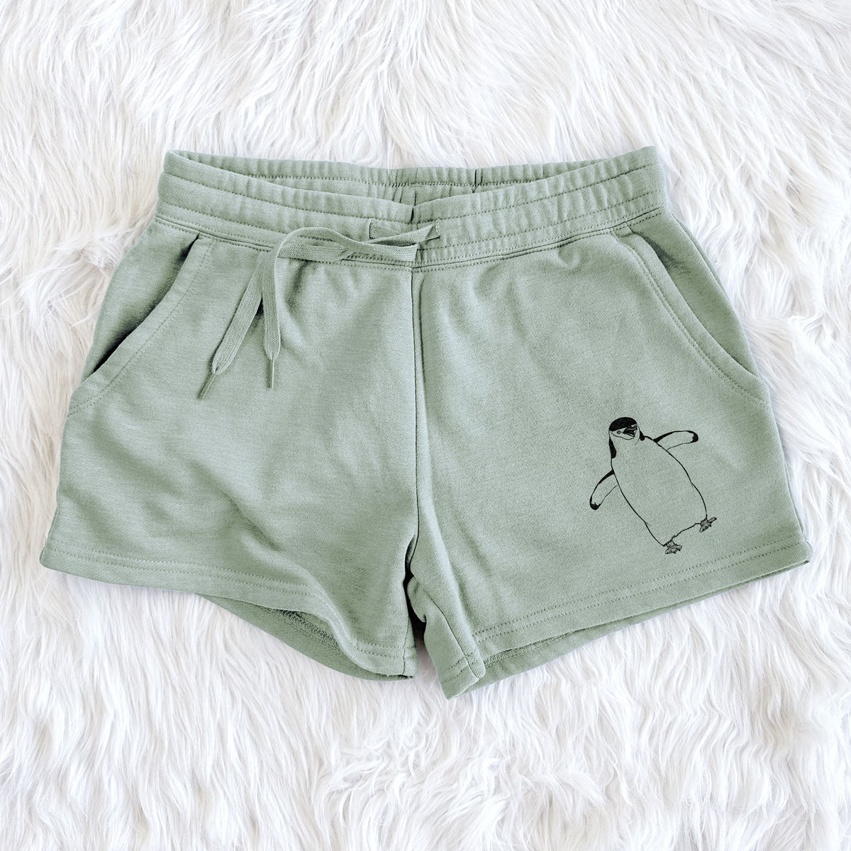 Chinstrap Penguin - Pygoscelis antarcticus - Women's Cali Wave Shorts