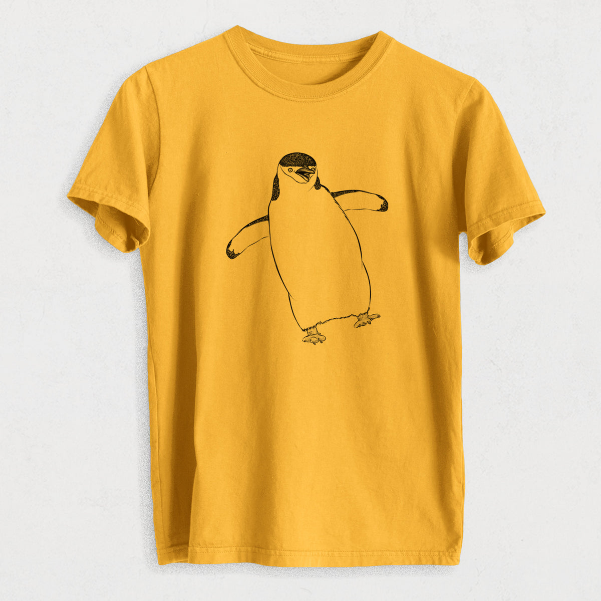 Chinstrap Penguin - Pygoscelis antarcticus - Heavyweight Men&#39;s 100% Organic Cotton Tee