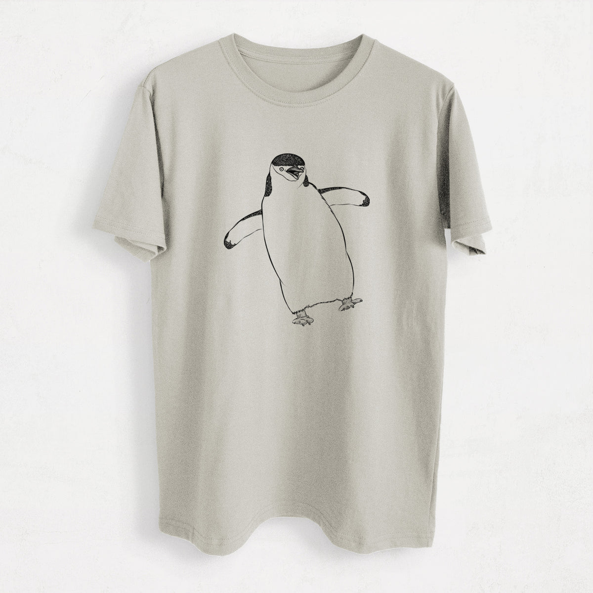Chinstrap Penguin - Pygoscelis antarcticus - Heavyweight Men&#39;s 100% Organic Cotton Tee