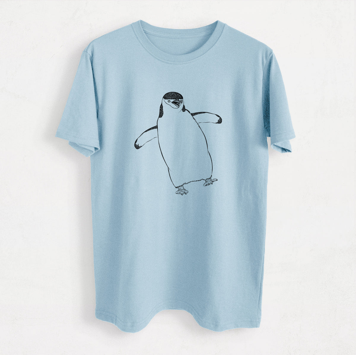 Chinstrap Penguin - Pygoscelis antarcticus - Heavyweight Men&#39;s 100% Organic Cotton Tee