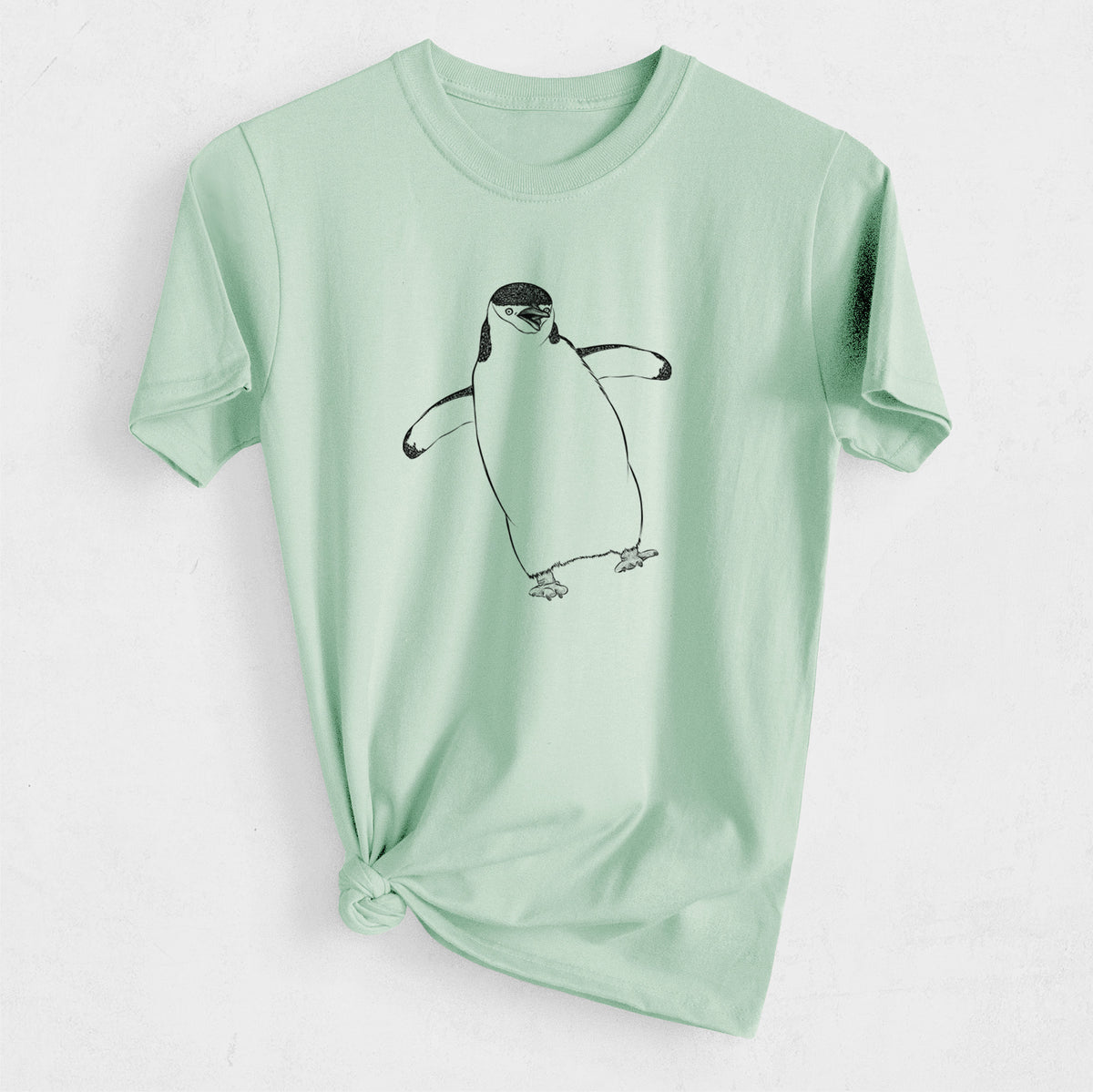 Chinstrap Penguin - Pygoscelis antarcticus - Heavyweight Men&#39;s 100% Organic Cotton Tee