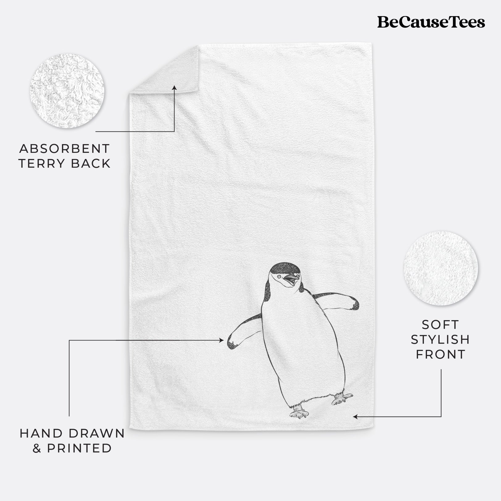 Chinstrap Penguin - Pygoscelis antarcticus Premium Decorative Hand Towel
