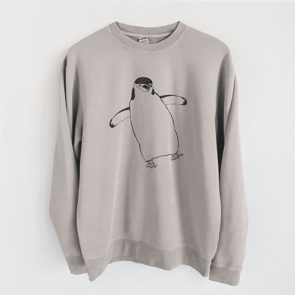 Chinstrap Penguin - Pygoscelis antarcticus - Unisex Pigment Dyed Crew Sweatshirt