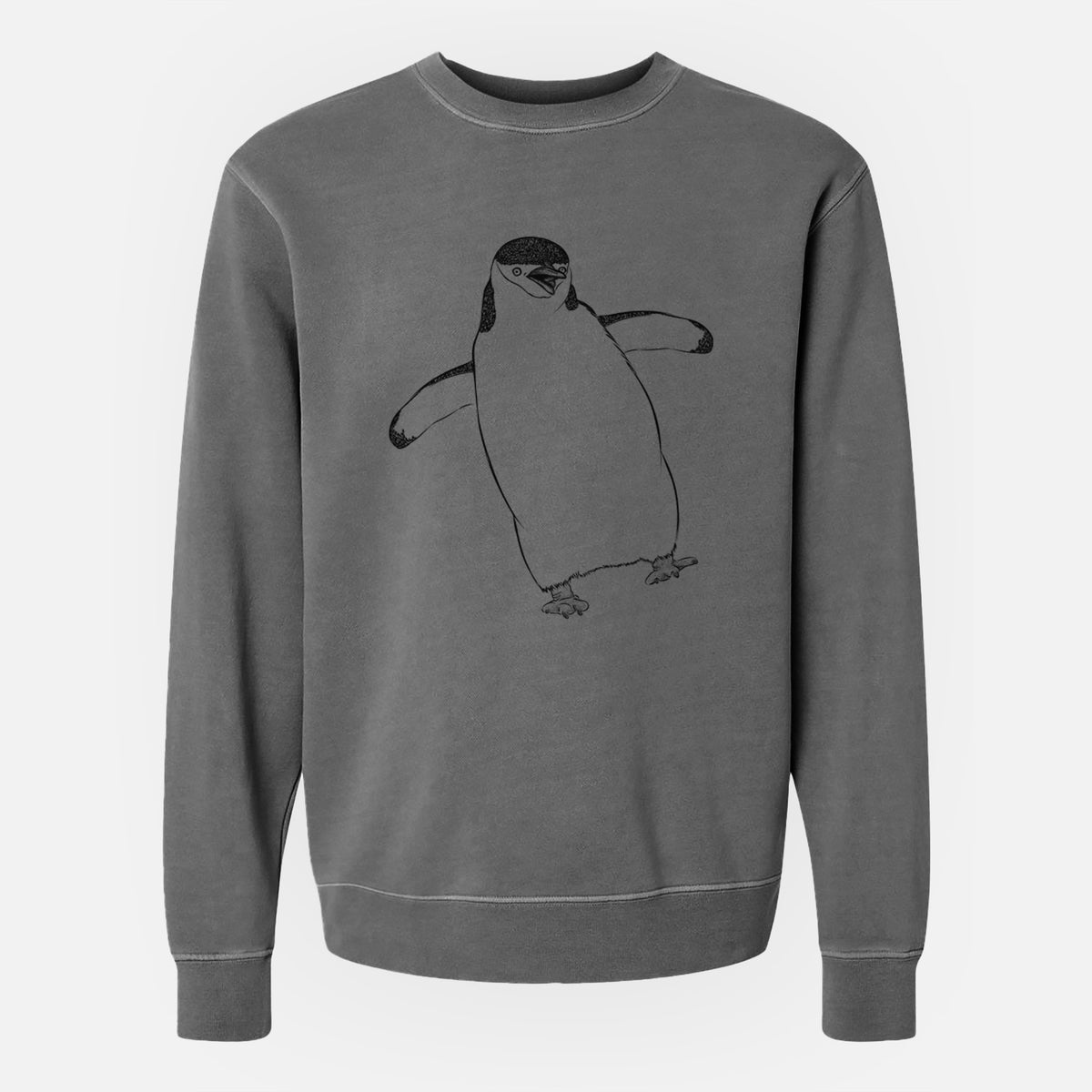 Chinstrap Penguin - Pygoscelis antarcticus - Unisex Pigment Dyed Crew Sweatshirt