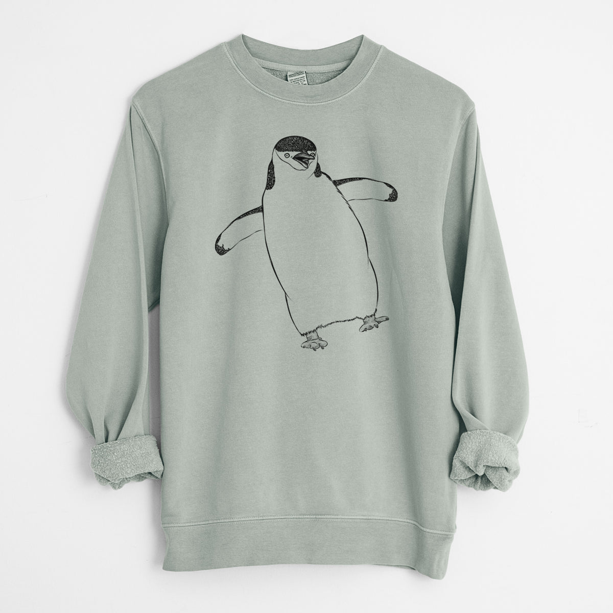 Chinstrap Penguin - Pygoscelis antarcticus - Unisex Pigment Dyed Crew Sweatshirt