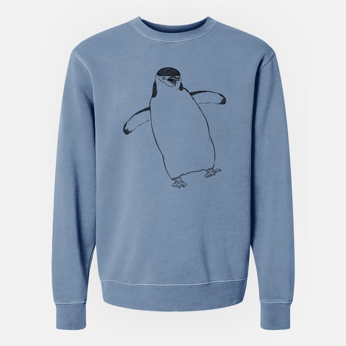 Chinstrap Penguin - Pygoscelis antarcticus - Unisex Pigment Dyed Crew Sweatshirt