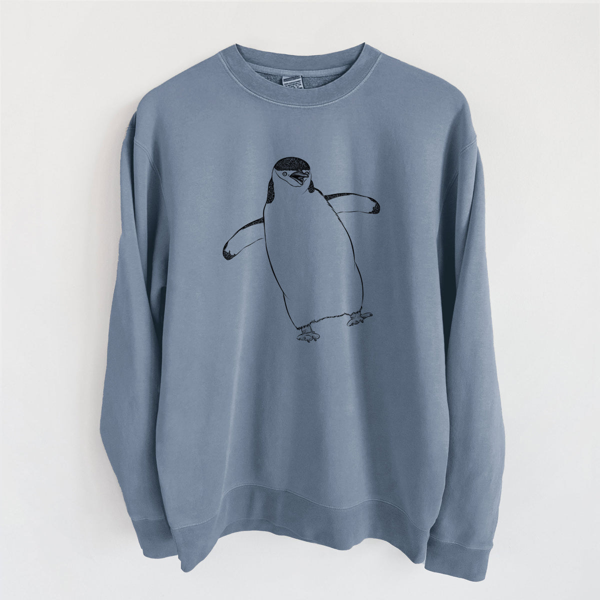 Chinstrap Penguin - Pygoscelis antarcticus - Unisex Pigment Dyed Crew Sweatshirt