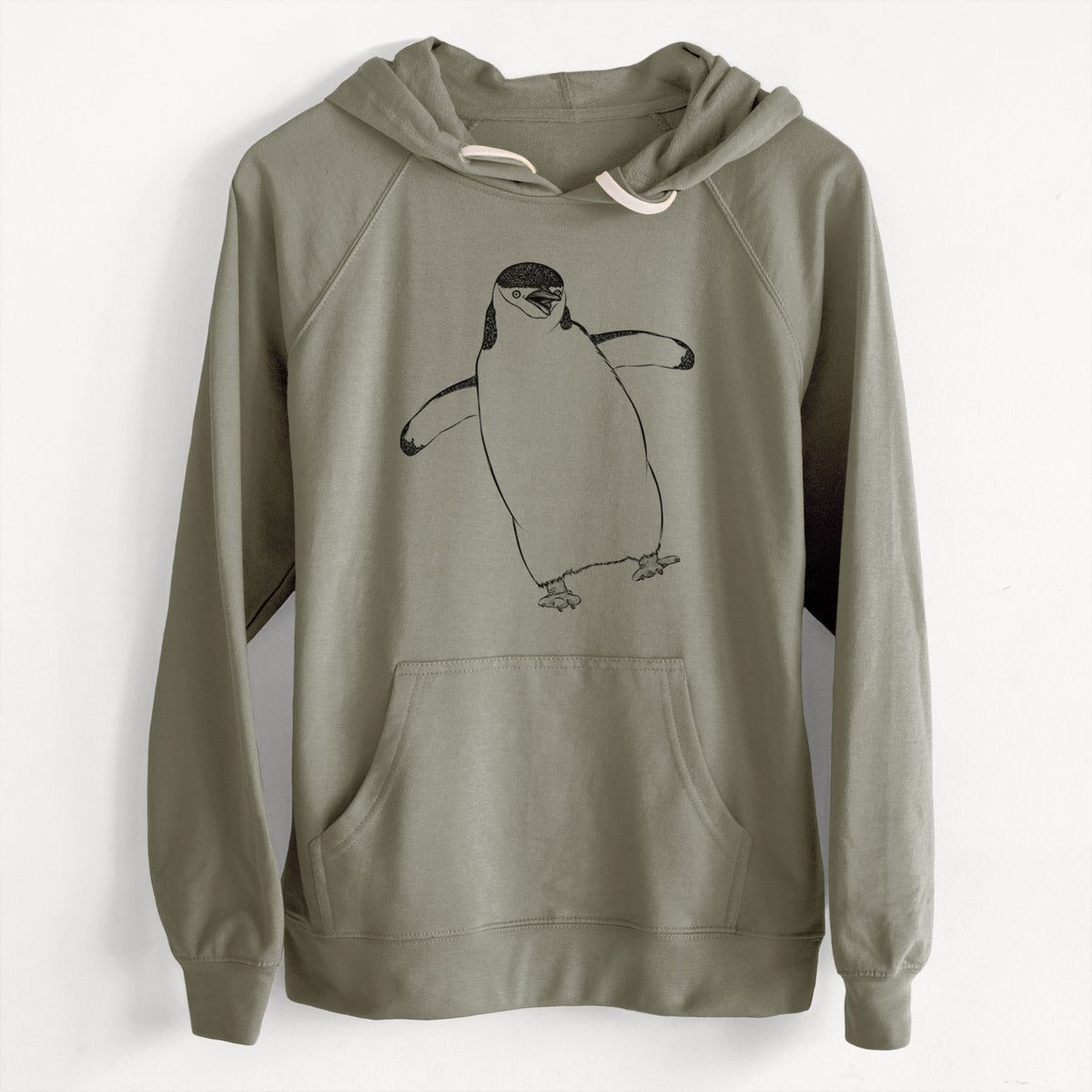 CLEARANCE - Chinstrap Penguin - Pygoscelis antarcticus  - Unisex Slim Fit Loopback Terry Hoodie