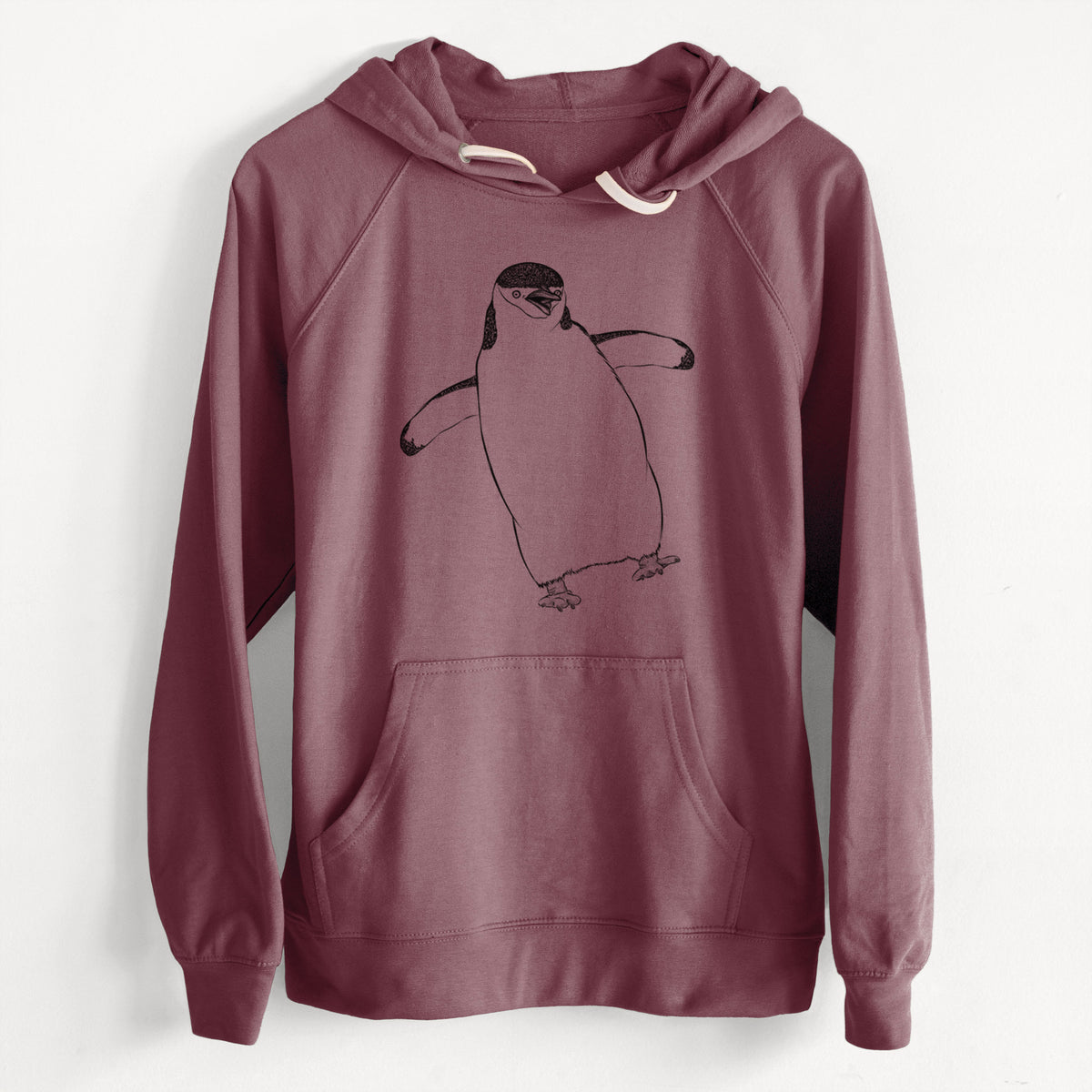 CLEARANCE - Chinstrap Penguin - Pygoscelis antarcticus  - Unisex Slim Fit Loopback Terry Hoodie