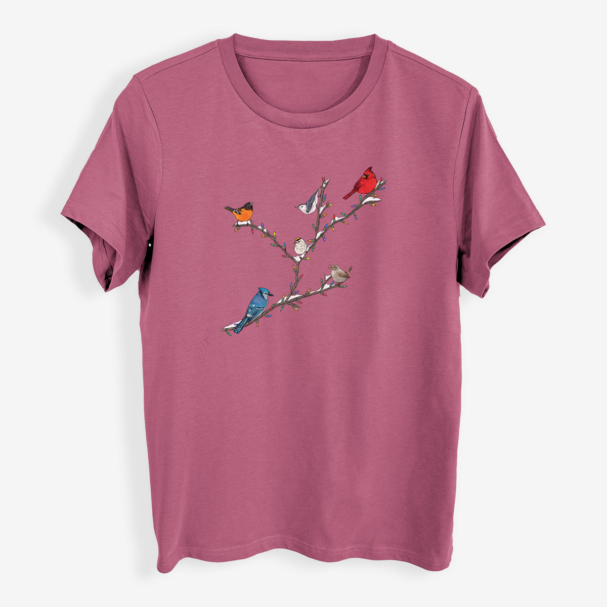 Christmas Backyard Birds - Womens Everyday Maple Tee