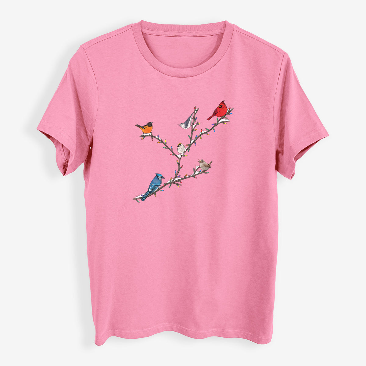 Christmas Backyard Birds - Womens Everyday Maple Tee