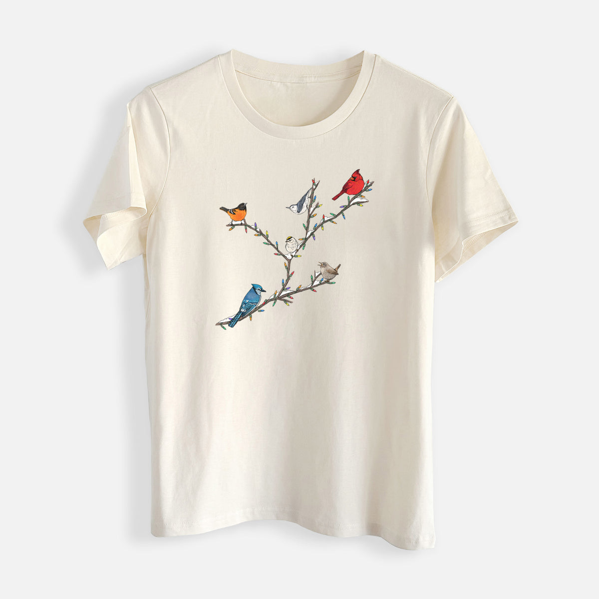 Christmas Backyard Birds - Womens Everyday Maple Tee