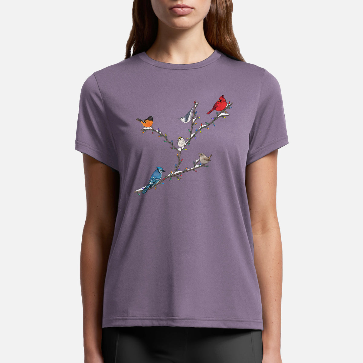 Christmas Backyard Birds - Womens Everyday Maple Tee