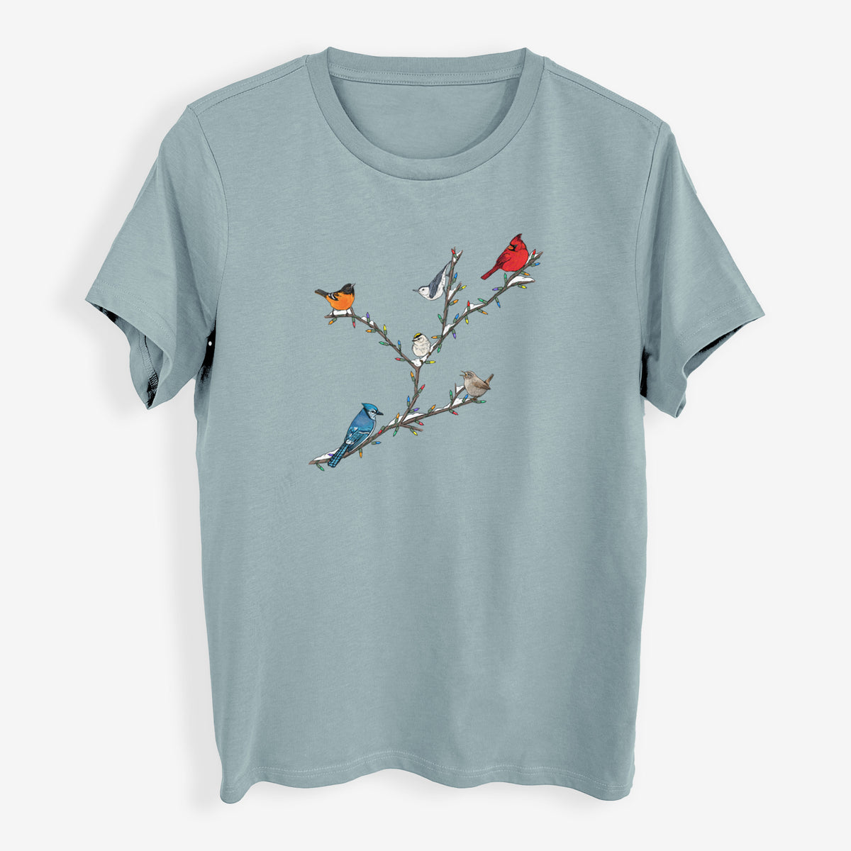 Christmas Backyard Birds - Womens Everyday Maple Tee