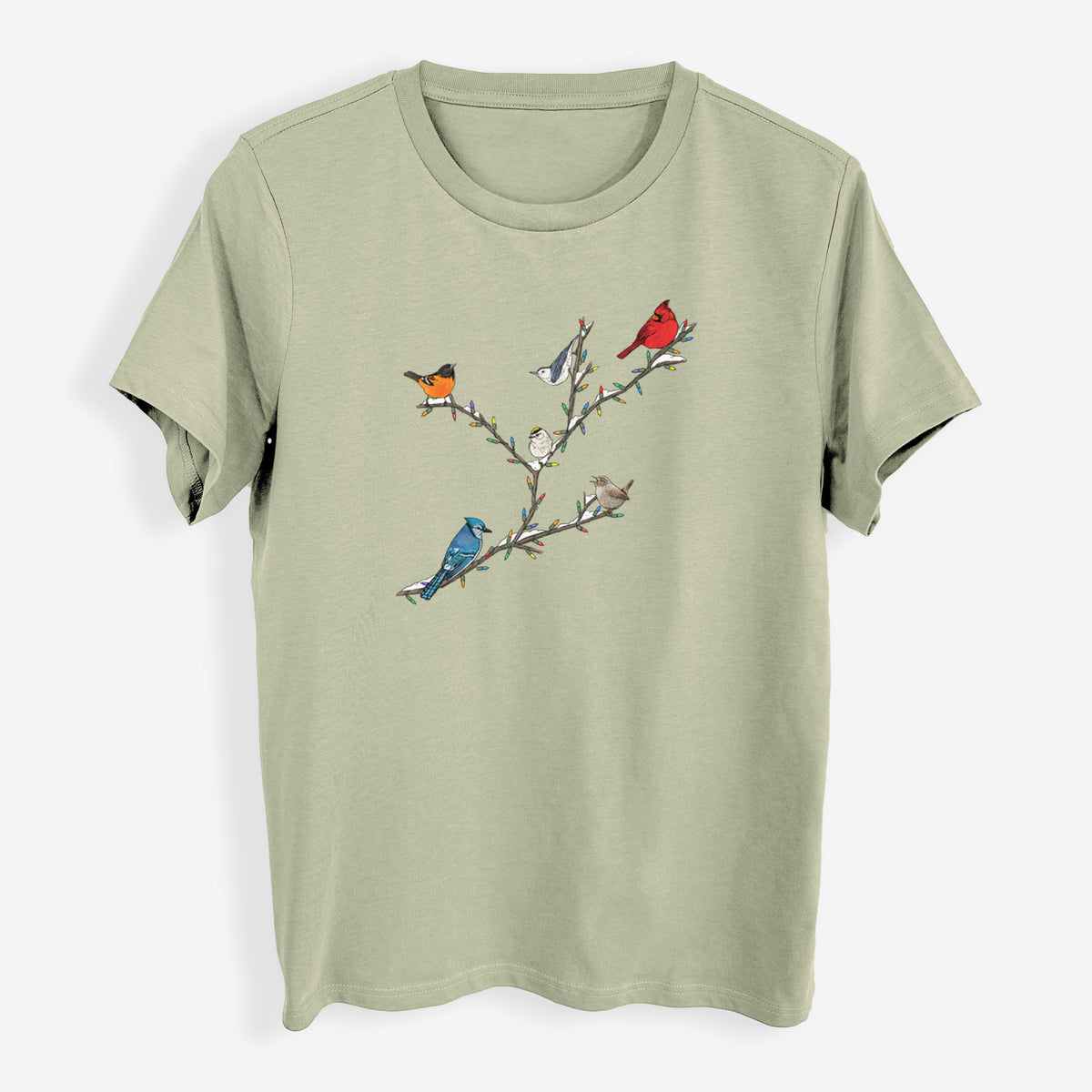 Christmas Backyard Birds - Womens Everyday Maple Tee