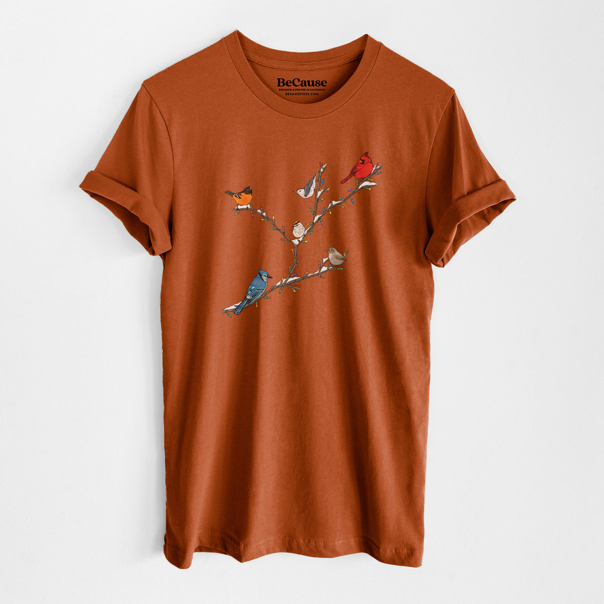 Christmas Backyard Birds - Lightweight 100% Cotton Unisex Crewneck