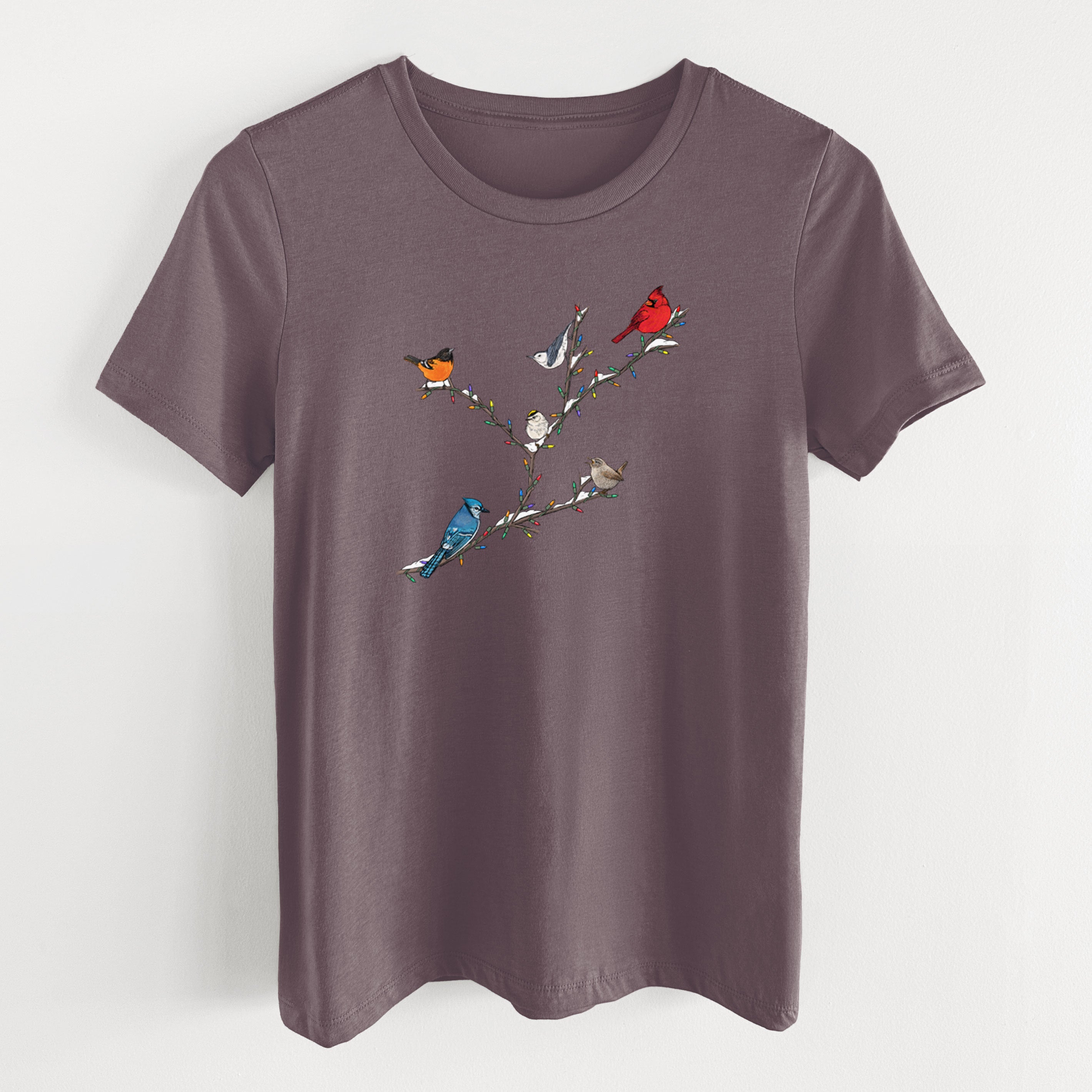 Christmas Backyard Birds - Women's Lightweight Relaxed Fit 100% Cotton Crewneck