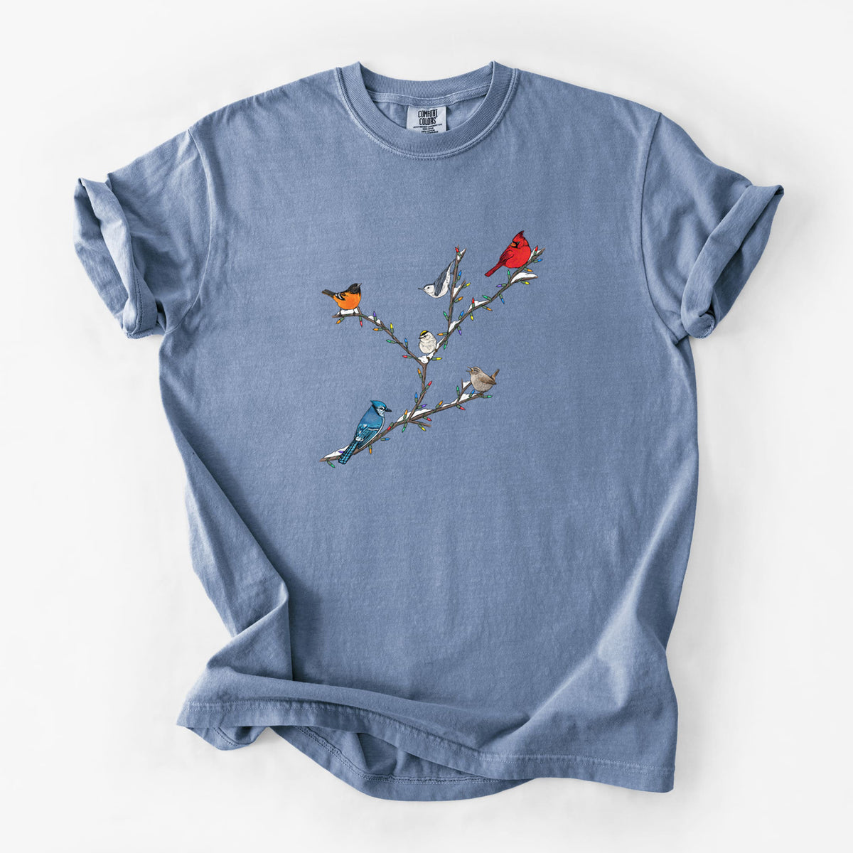 Christmas Backyard Birds - Unisex Comfort Colors Garment-Dyed Heavyweight T-shirt