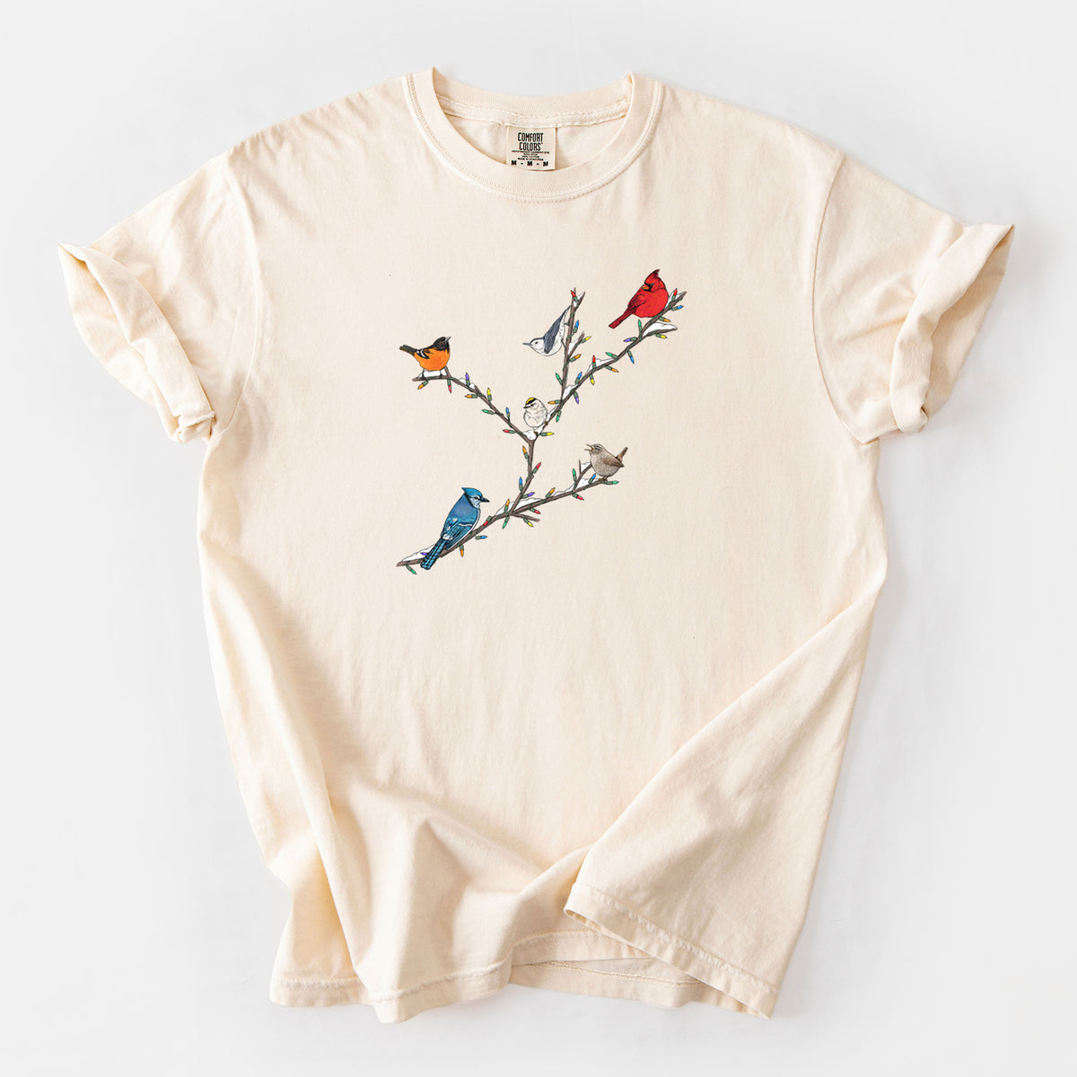 Christmas Backyard Birds - Unisex Comfort Colors Garment-Dyed Heavyweight T-shirt