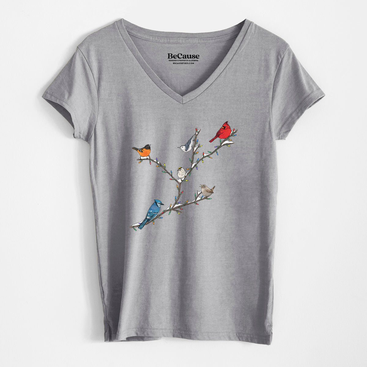 Christmas Backyard Birds - Women&#39;s 100% Recycled V-neck