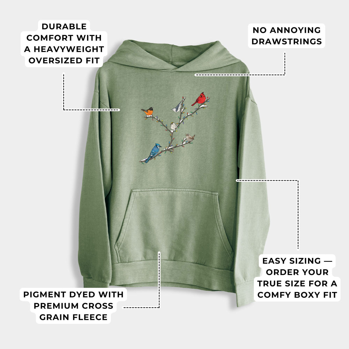 Christmas Backyard Birds  - Urban Heavyweight Hoodie