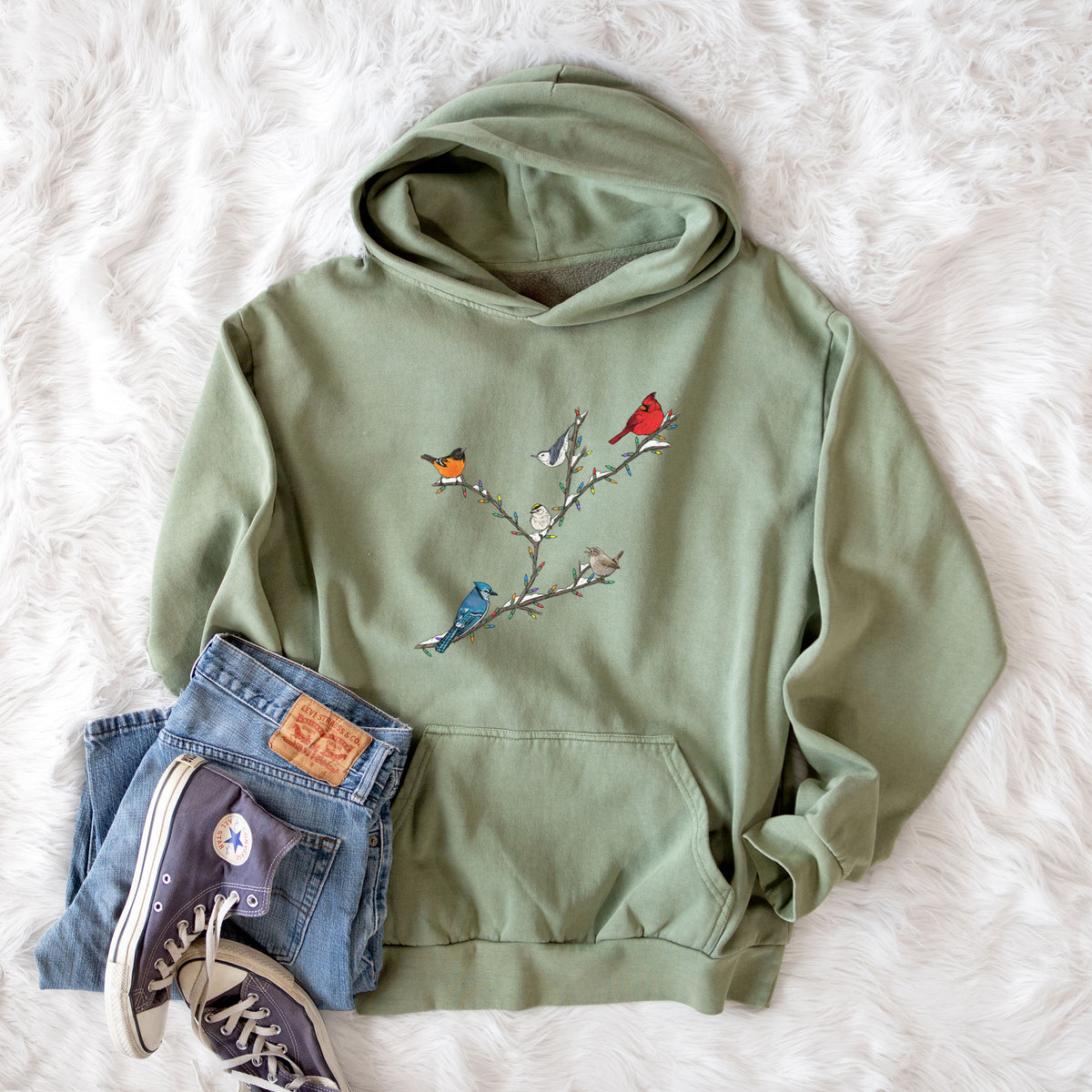 Christmas Backyard Birds  - Urban Heavyweight Hoodie