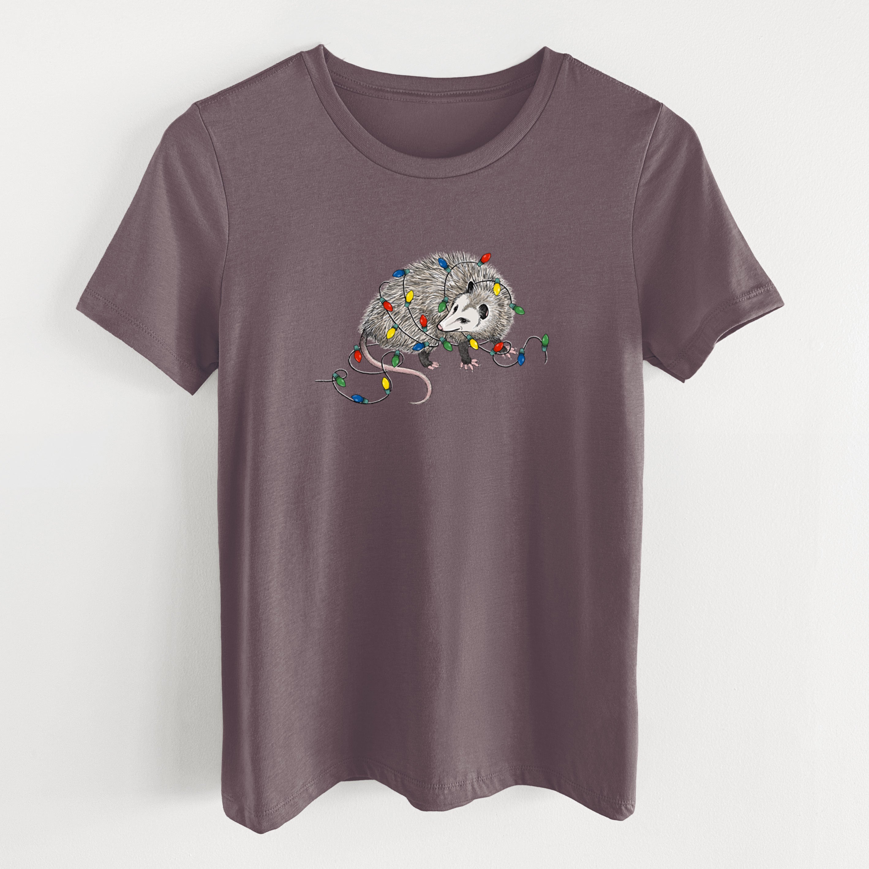 Christmas Opossum - Women's Lightweight Relaxed Fit 100% Cotton Crewneck