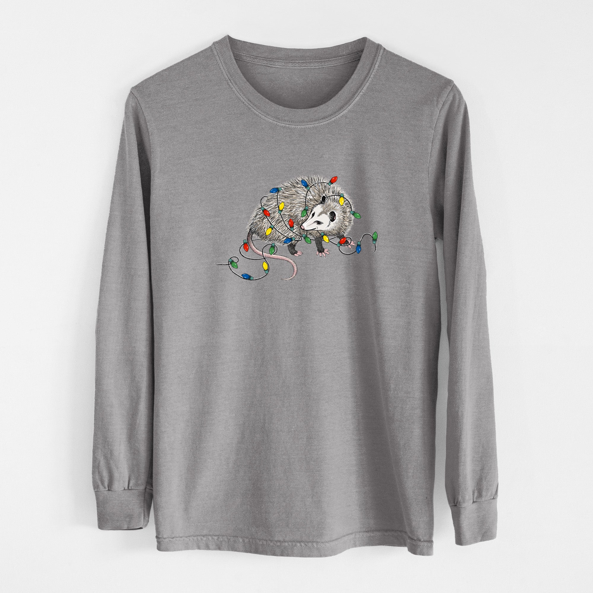 Christmas Opossum - Unisex Comfort Colors 100% Cotton Long Sleeve