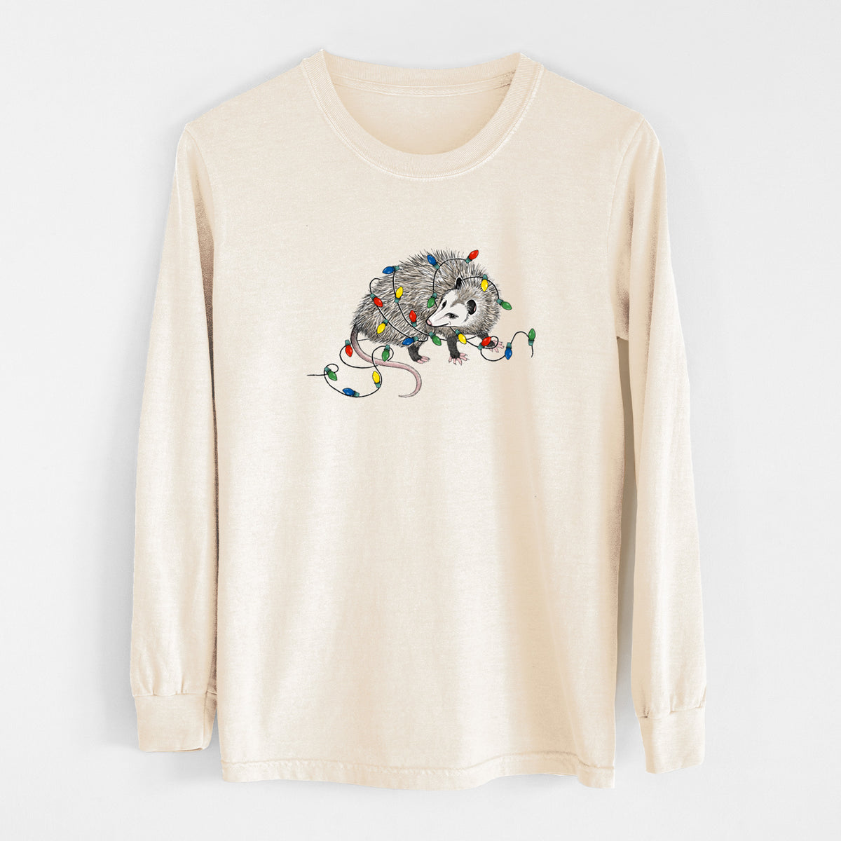 Christmas Opossum - Unisex Comfort Colors 100% Cotton Long Sleeve