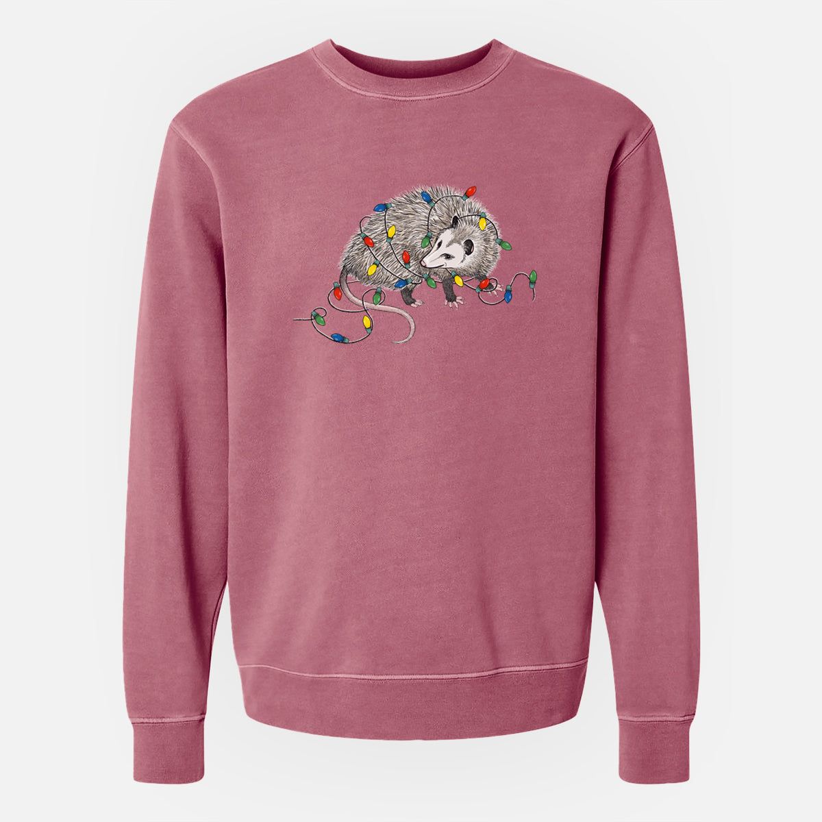 Christmas Opossum - Unisex Pigment Dyed Crew Sweatshirt