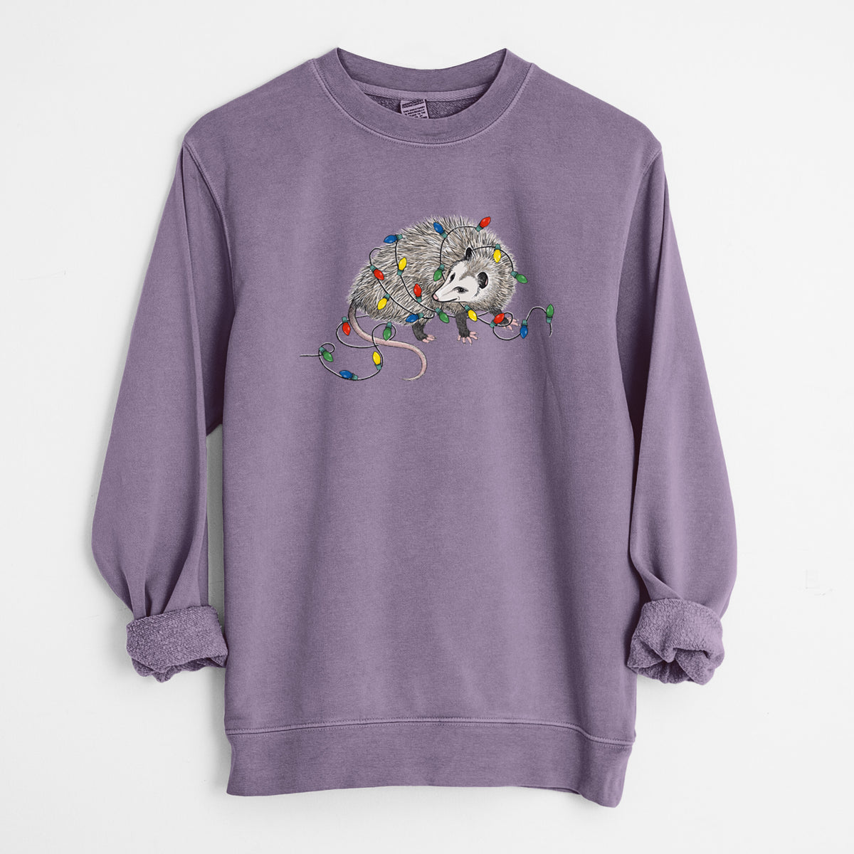 Christmas Opossum - Unisex Pigment Dyed Crew Sweatshirt