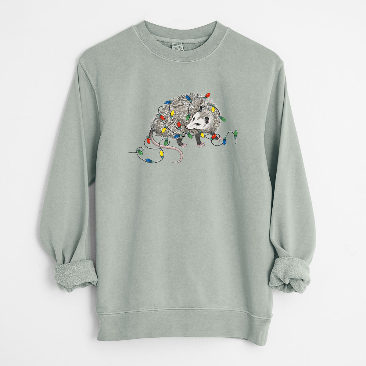 Christmas Opossum - Unisex Pigment Dyed Crew Sweatshirt