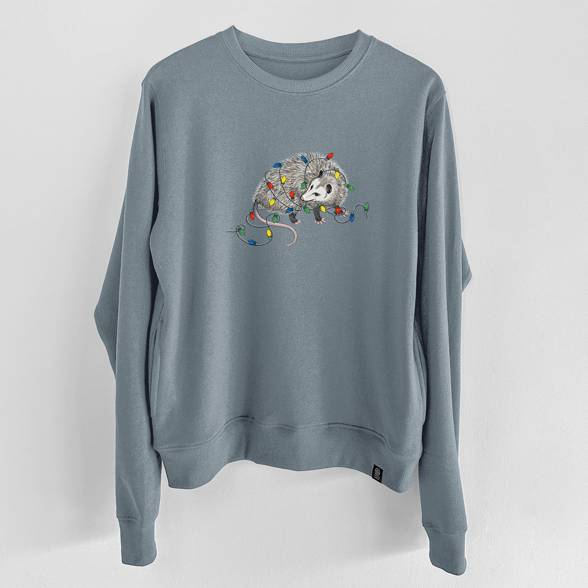 Christmas Opossum  - Unisex Reclaimed Crewneck Sweatshirt