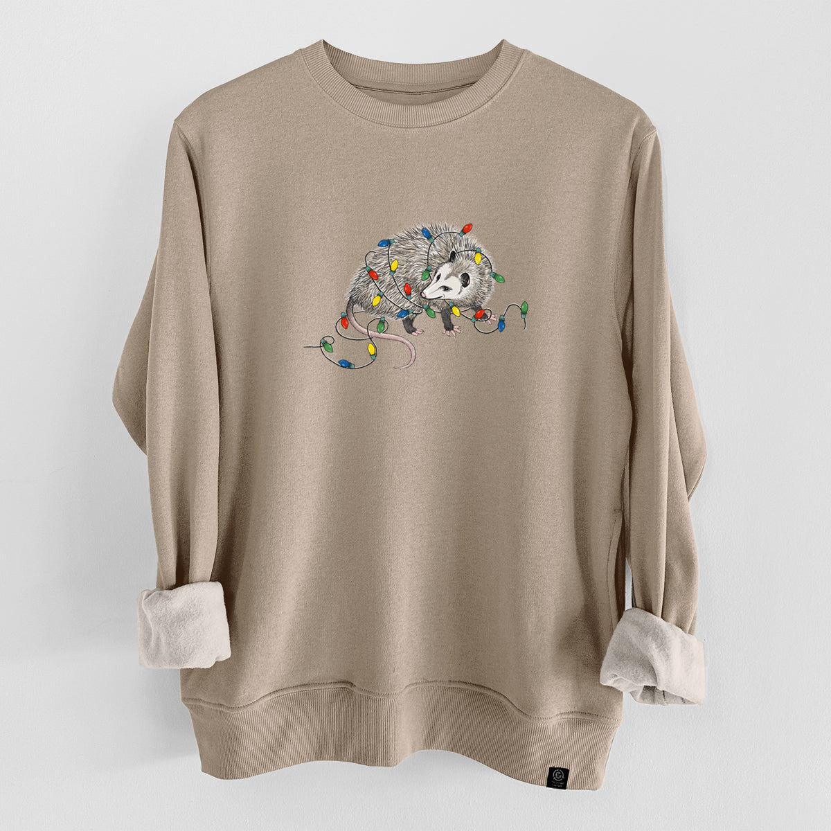 Christmas Opossum  - Unisex Reclaimed Crewneck Sweatshirt