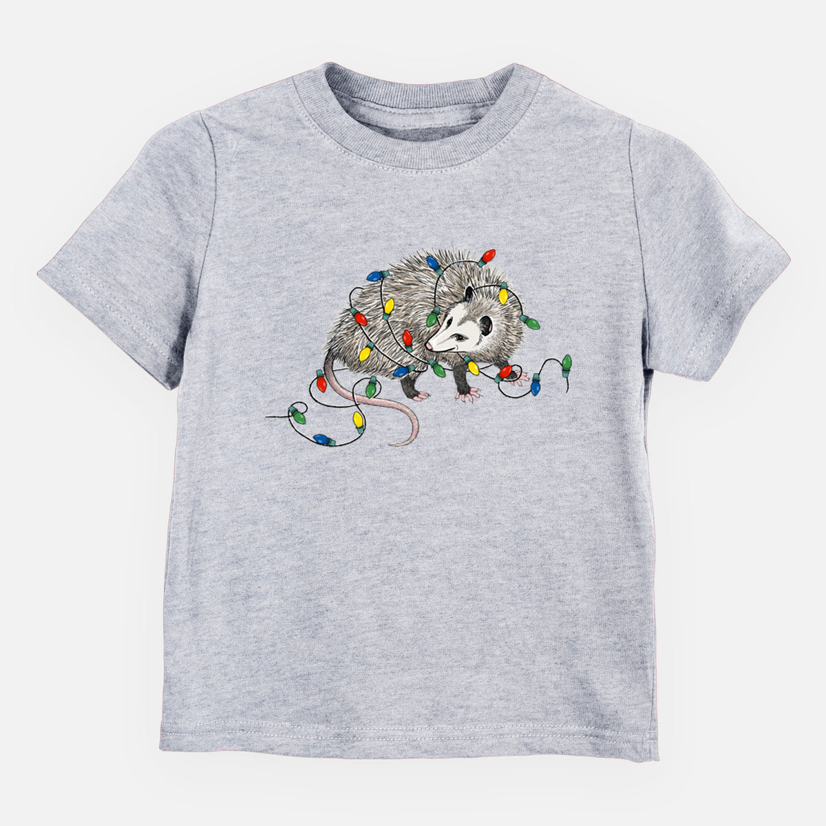 Christmas Opossum - Toddler/Youth Shirt in Heather Grey