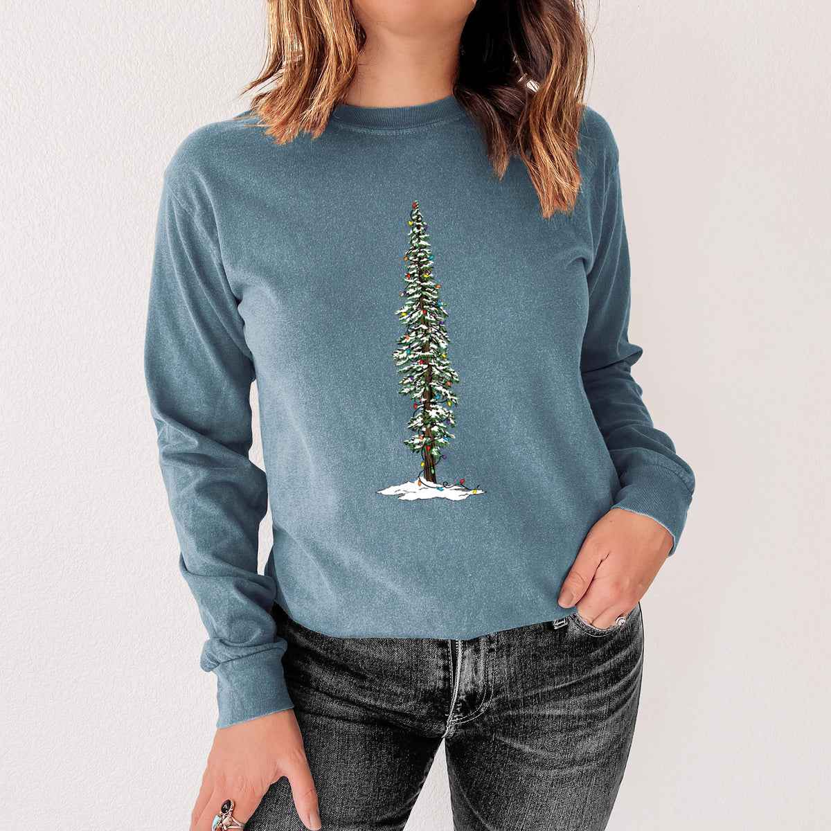 Christmas Redwood Tree - Unisex Comfort Colors 100% Cotton Long Sleeve
