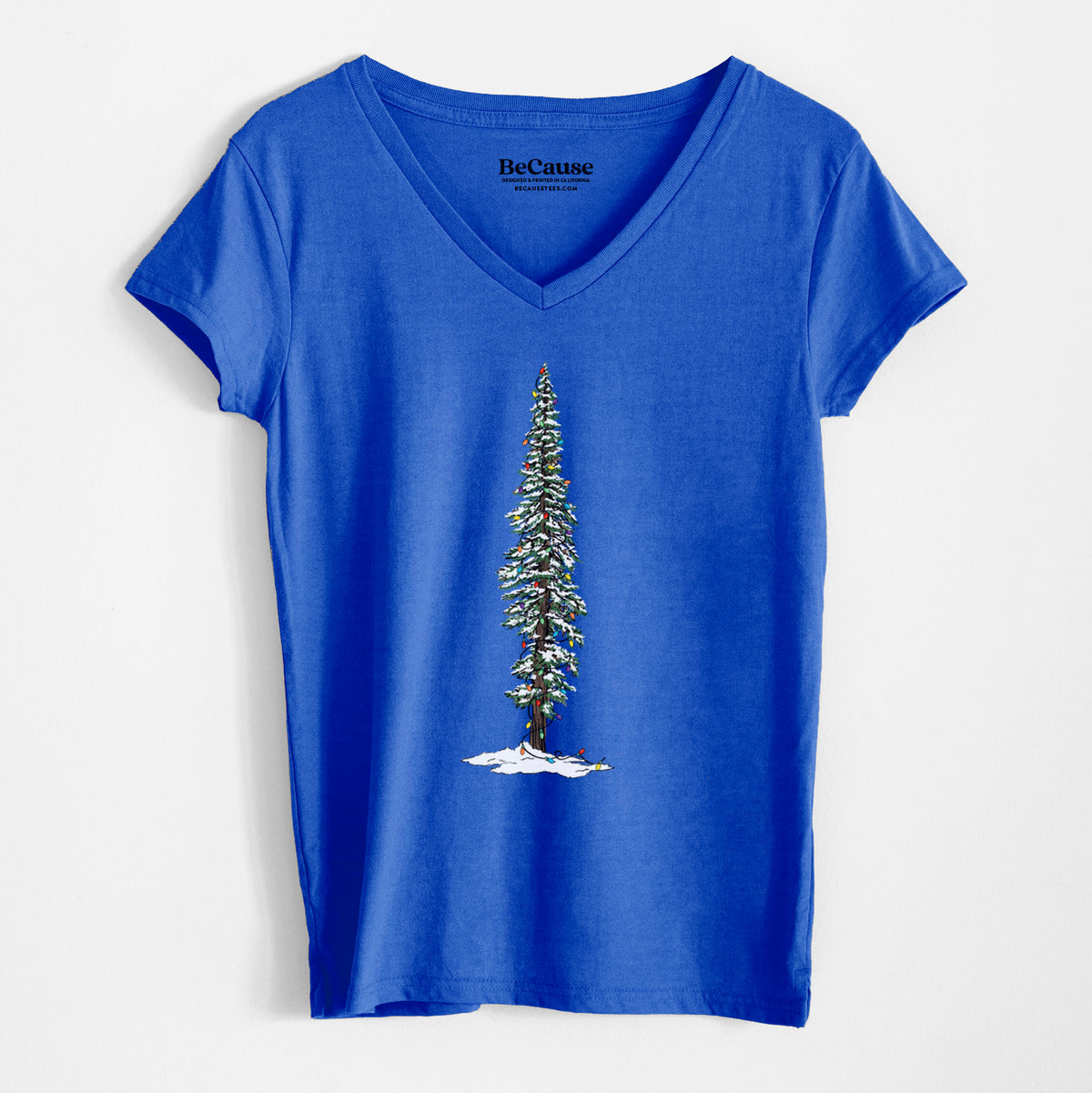 Christmas Redwood Tree - Women&#39;s 100% Recycled V-neck