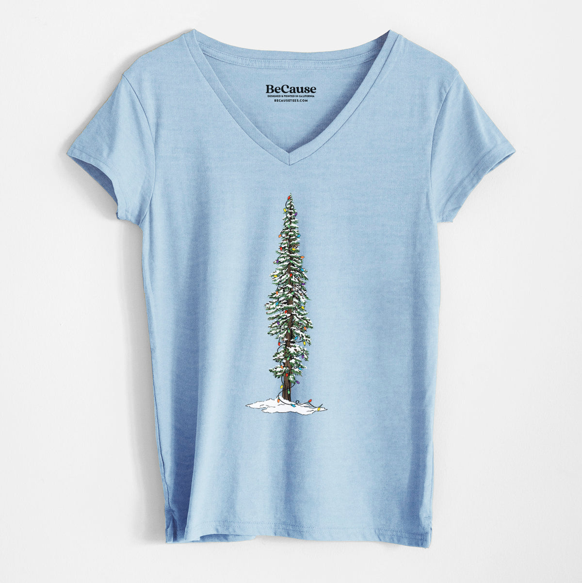 Christmas Redwood Tree - Women&#39;s 100% Recycled V-neck