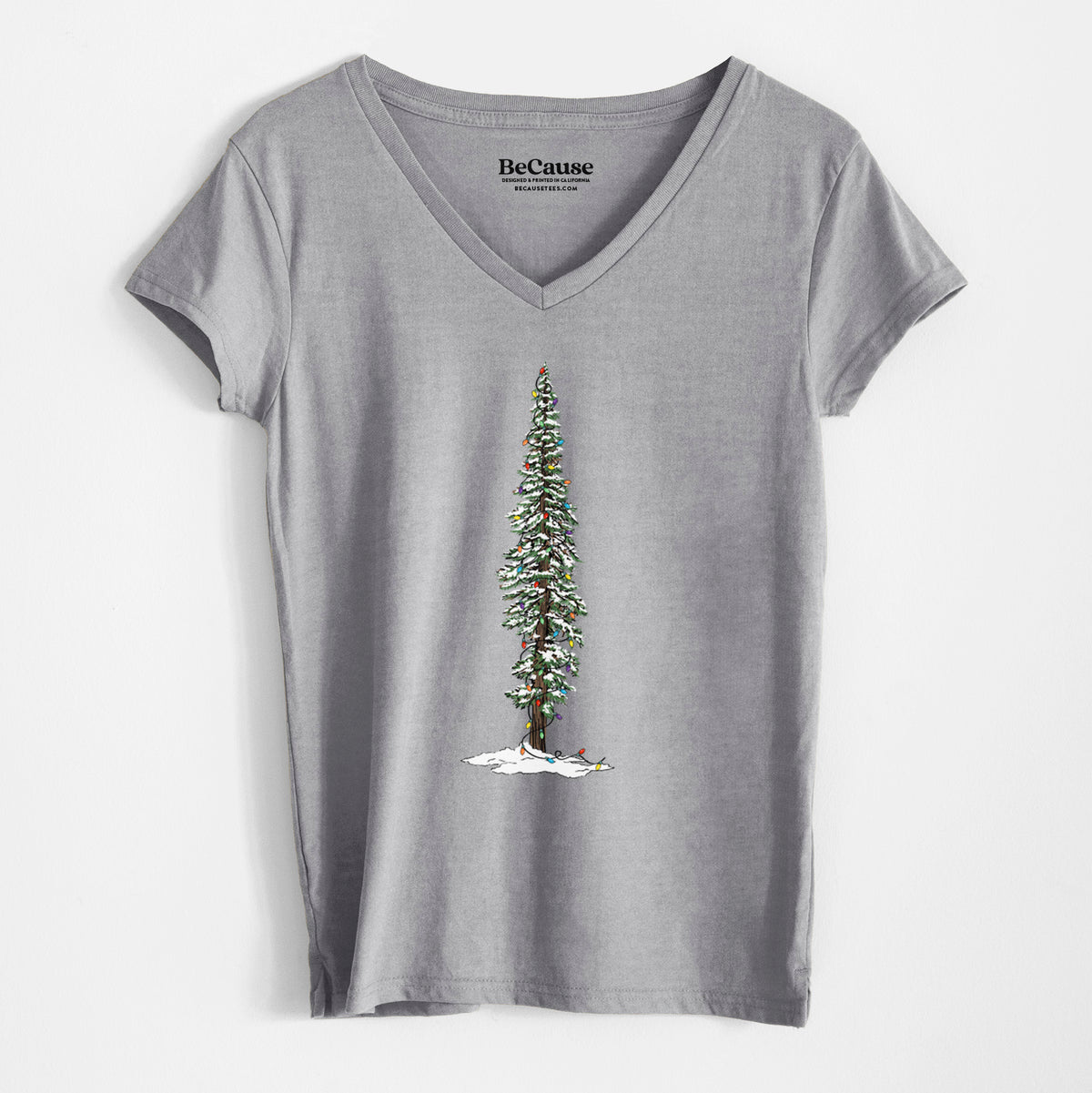 Christmas Redwood Tree - Women&#39;s 100% Recycled V-neck