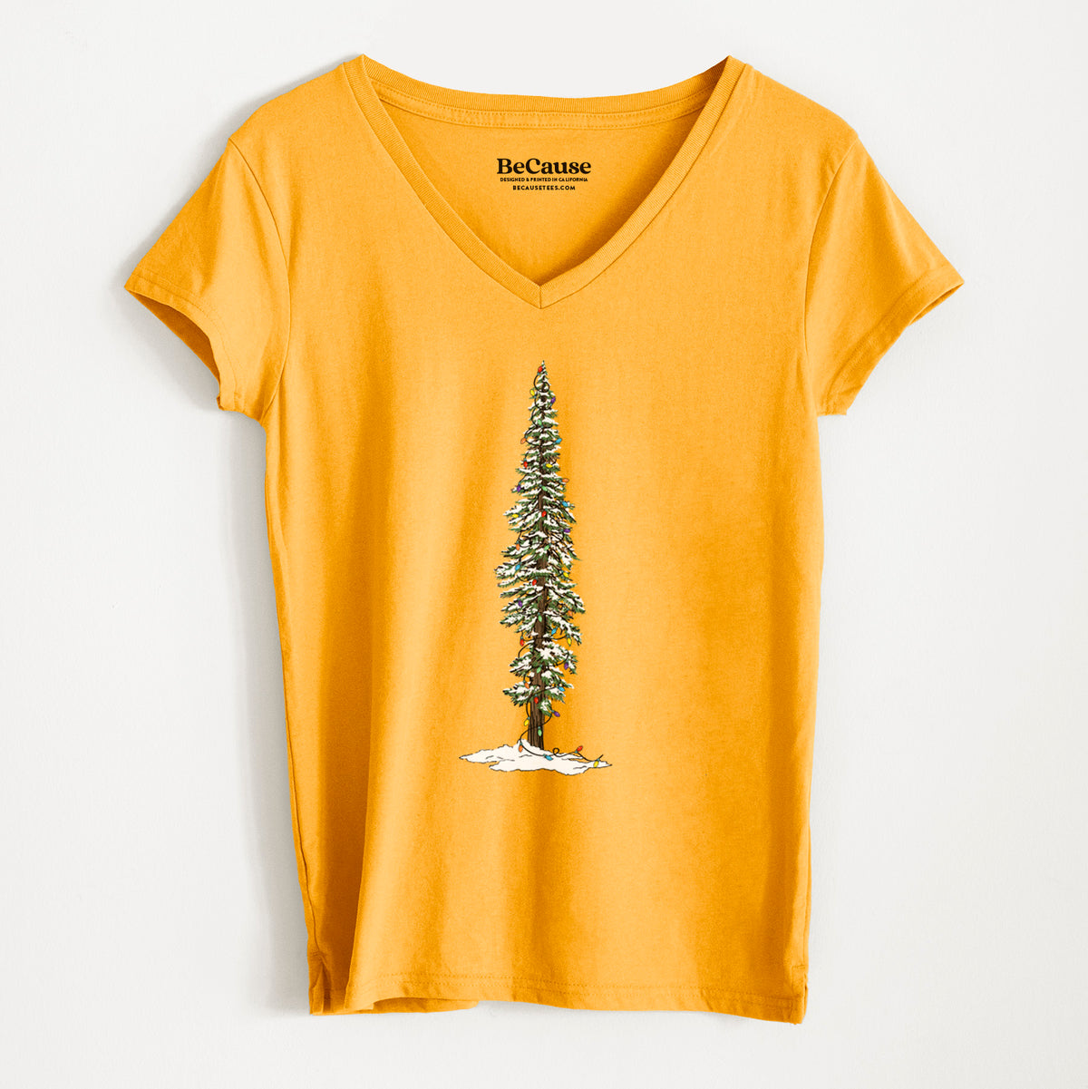 Christmas Redwood Tree - Women&#39;s 100% Recycled V-neck