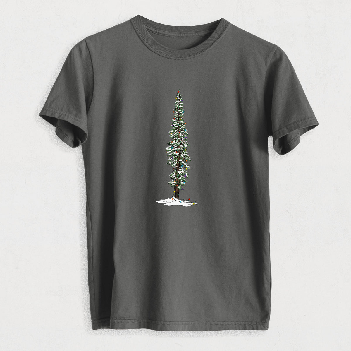 Christmas Redwood Tree - Heavyweight Men&#39;s 100% Organic Cotton Tee