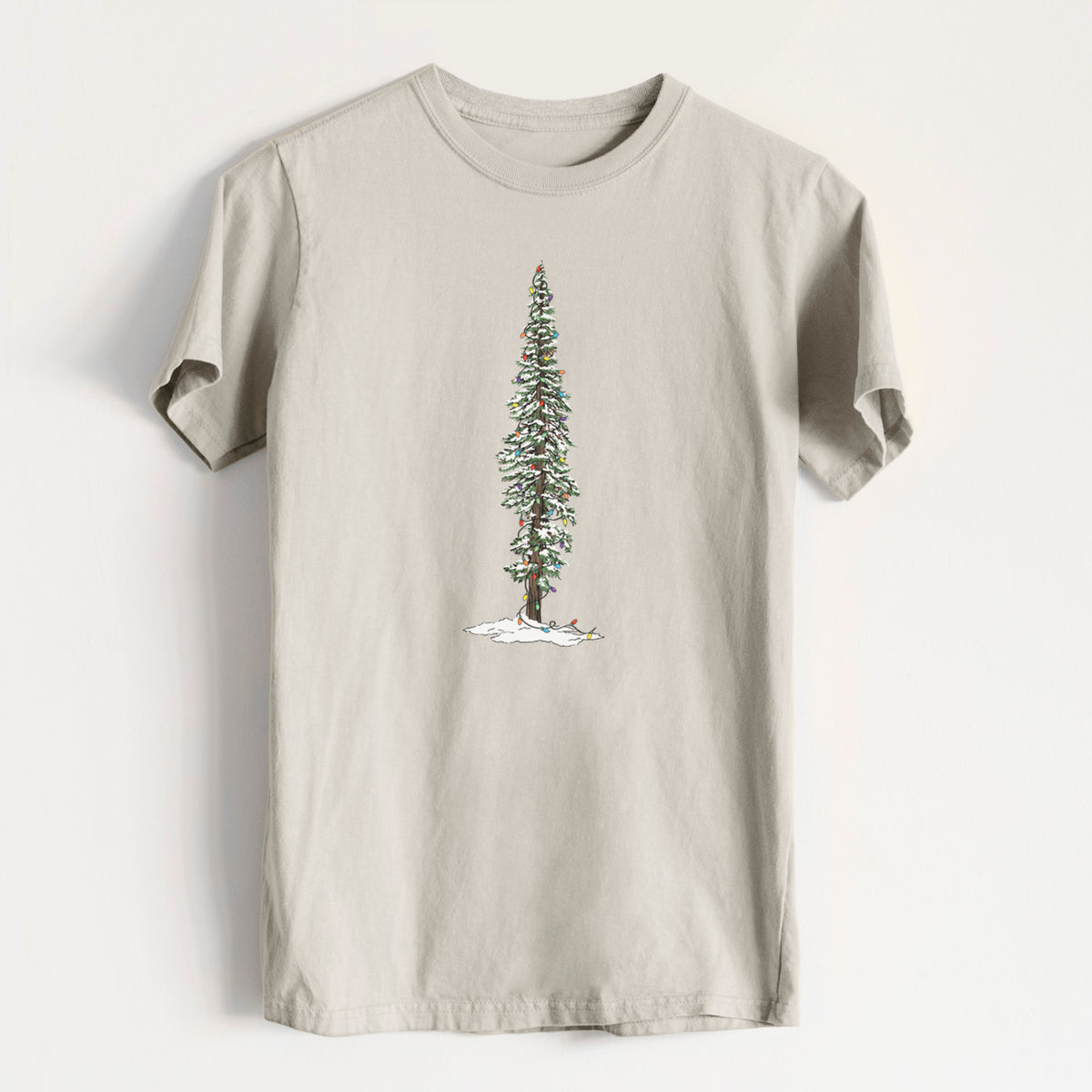 Christmas Redwood Tree - Heavyweight Men&#39;s 100% Organic Cotton Tee