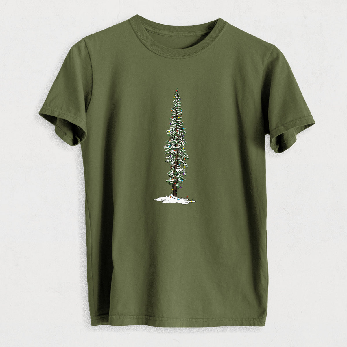 Christmas Redwood Tree - Heavyweight Men&#39;s 100% Organic Cotton Tee
