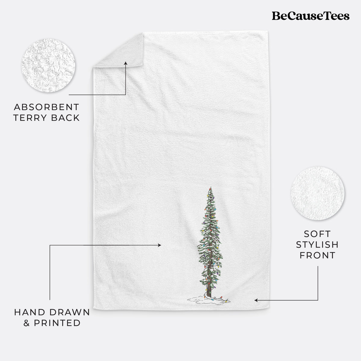 Christmas Redwood Tree Premium Hand Towel