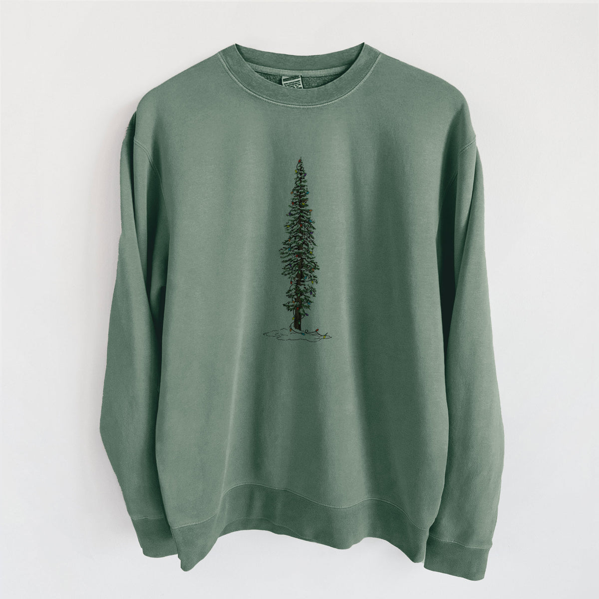 Christmas Redwood Tree - Unisex Pigment Dyed Crew Sweatshirt