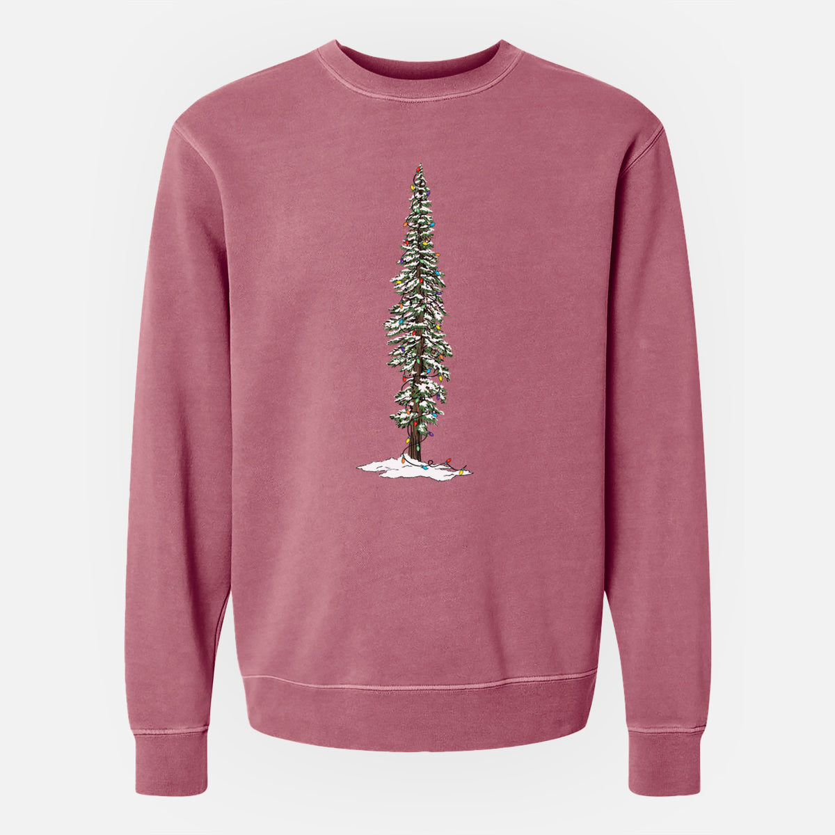 Christmas Redwood Tree - Unisex Pigment Dyed Crew Sweatshirt