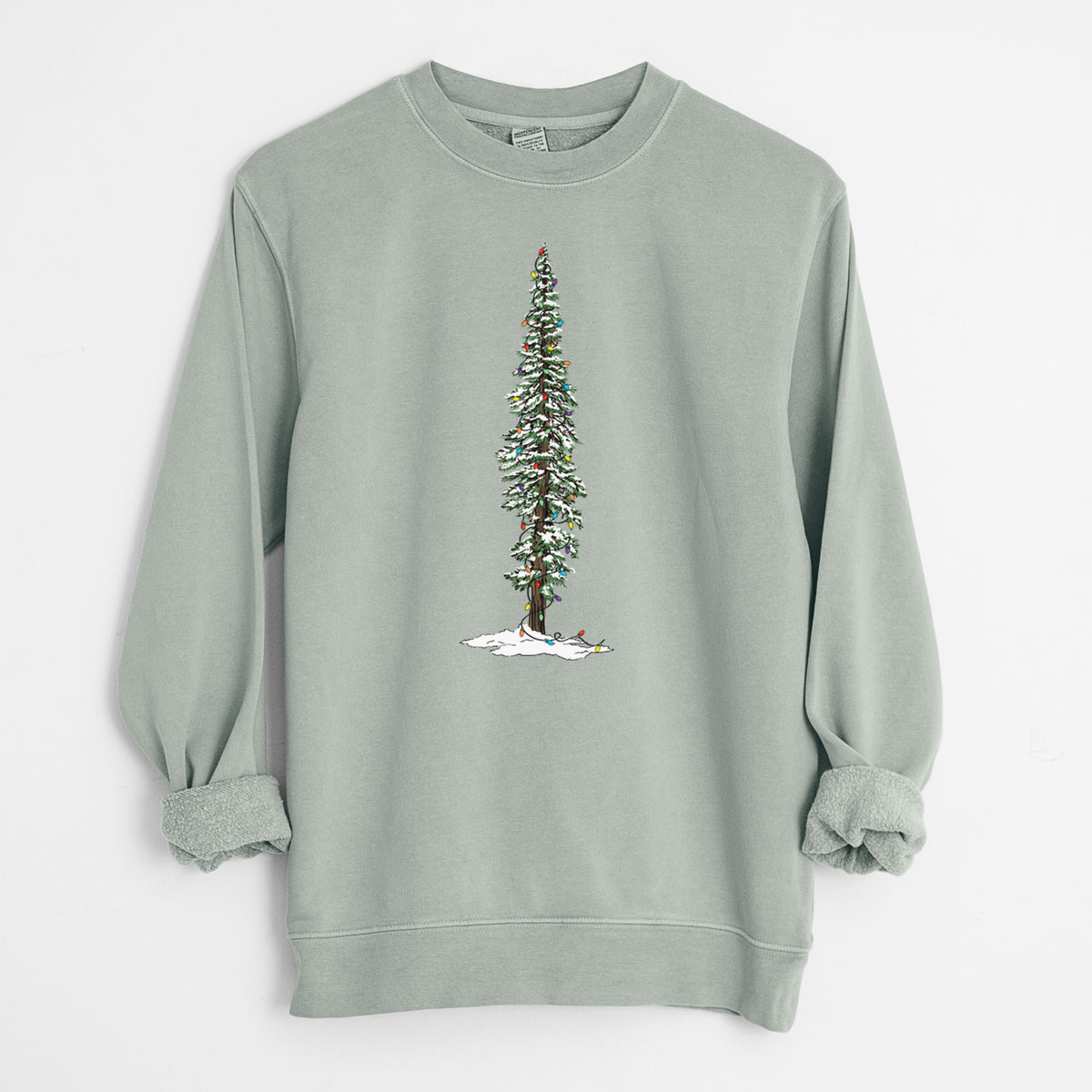 Christmas Redwood Tree - Unisex Pigment Dyed Crew Sweatshirt