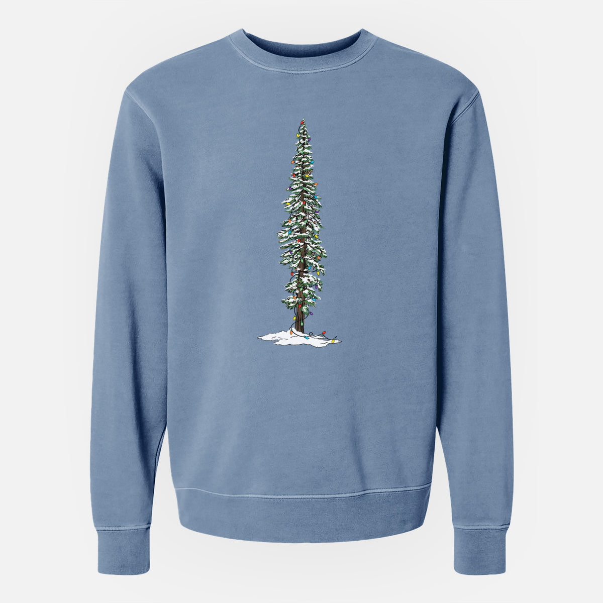 Christmas Redwood Tree - Unisex Pigment Dyed Crew Sweatshirt