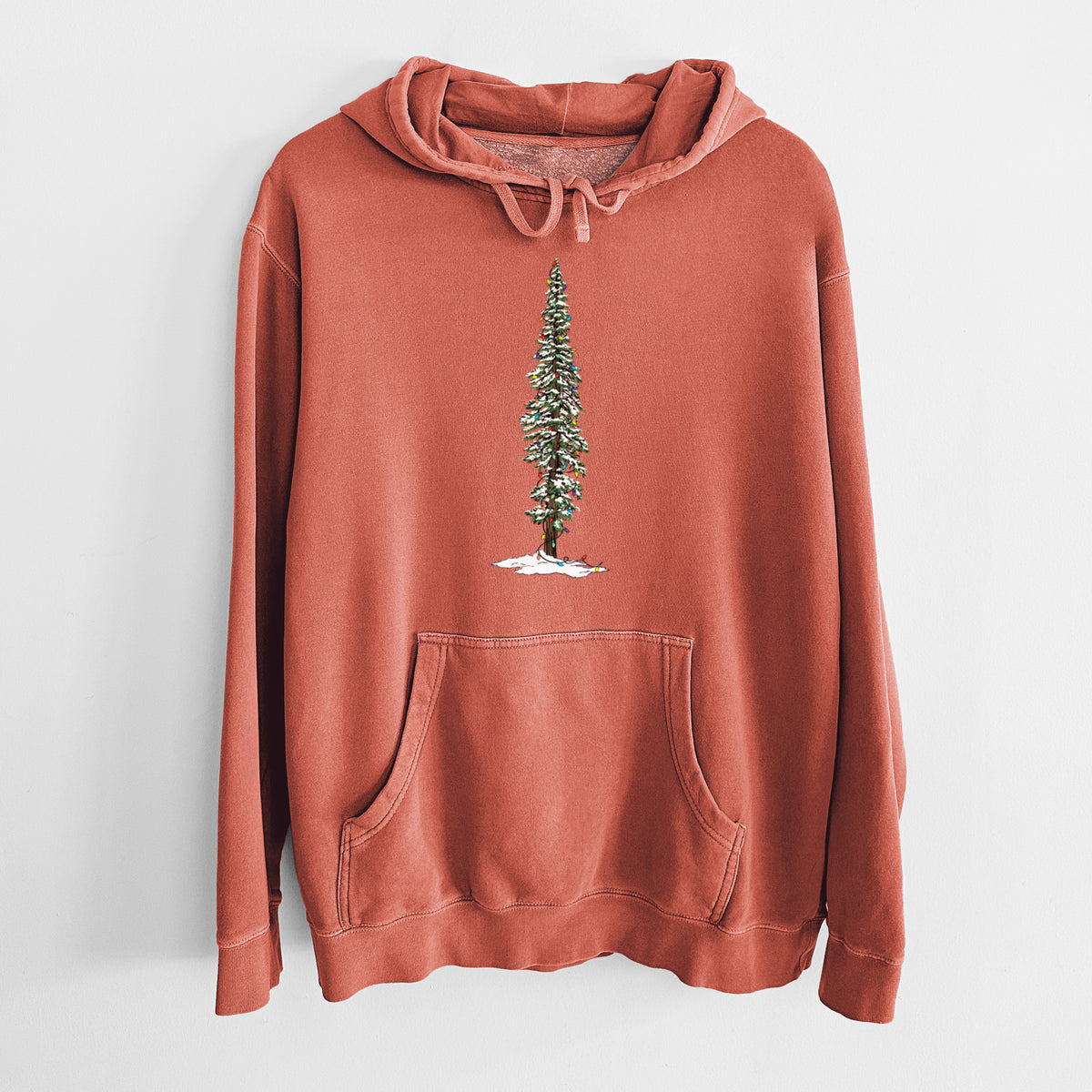 Christmas Redwood Tree - Unisex Pigment Dyed Hoodie