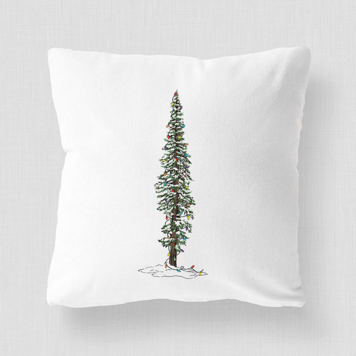 Christmas Redwood Tree - Throw Pillow Cover